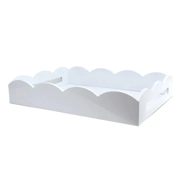 White Scalloped Edge Rectangular Tray 17 x 13