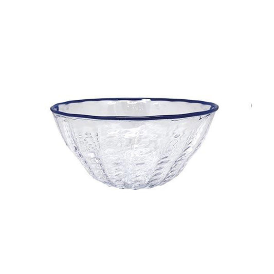 Urchin Textured Lg Bowl with Cobalt Rim 96 oz. 9.5 x 4.25