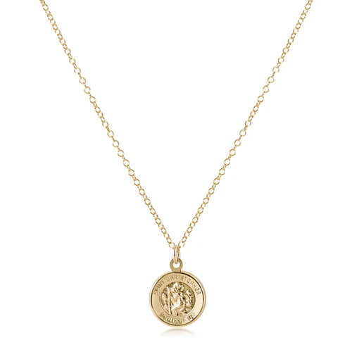 Gold Protection Disc Necklace 16"