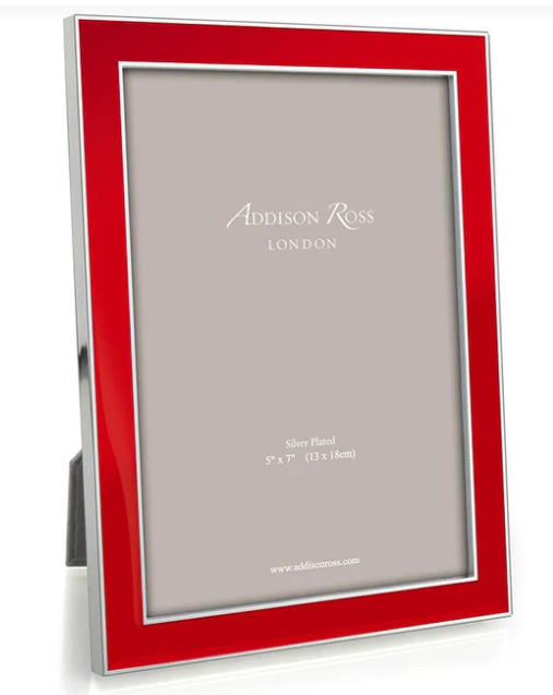 Red Enamel & Silver Frame 5x7