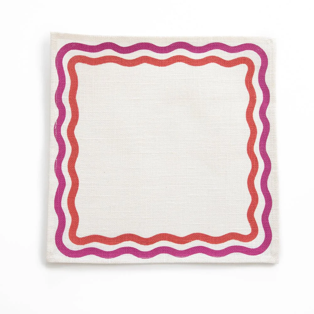 Pink Square Wave Placemat Set of 4