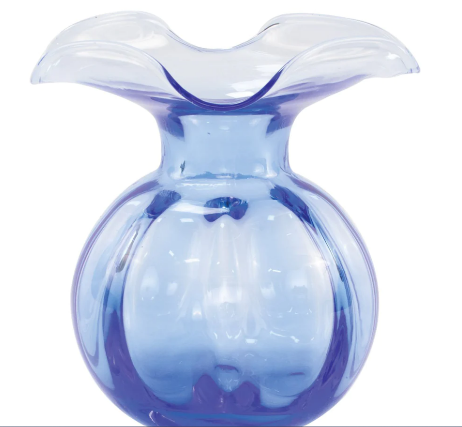 Hibiscus Glass Cobalt Medium Fluted Vase