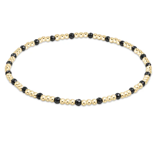 Gemstone Gold Sincerity Pattern 2mm Bead Bracelet Faceted Hematite