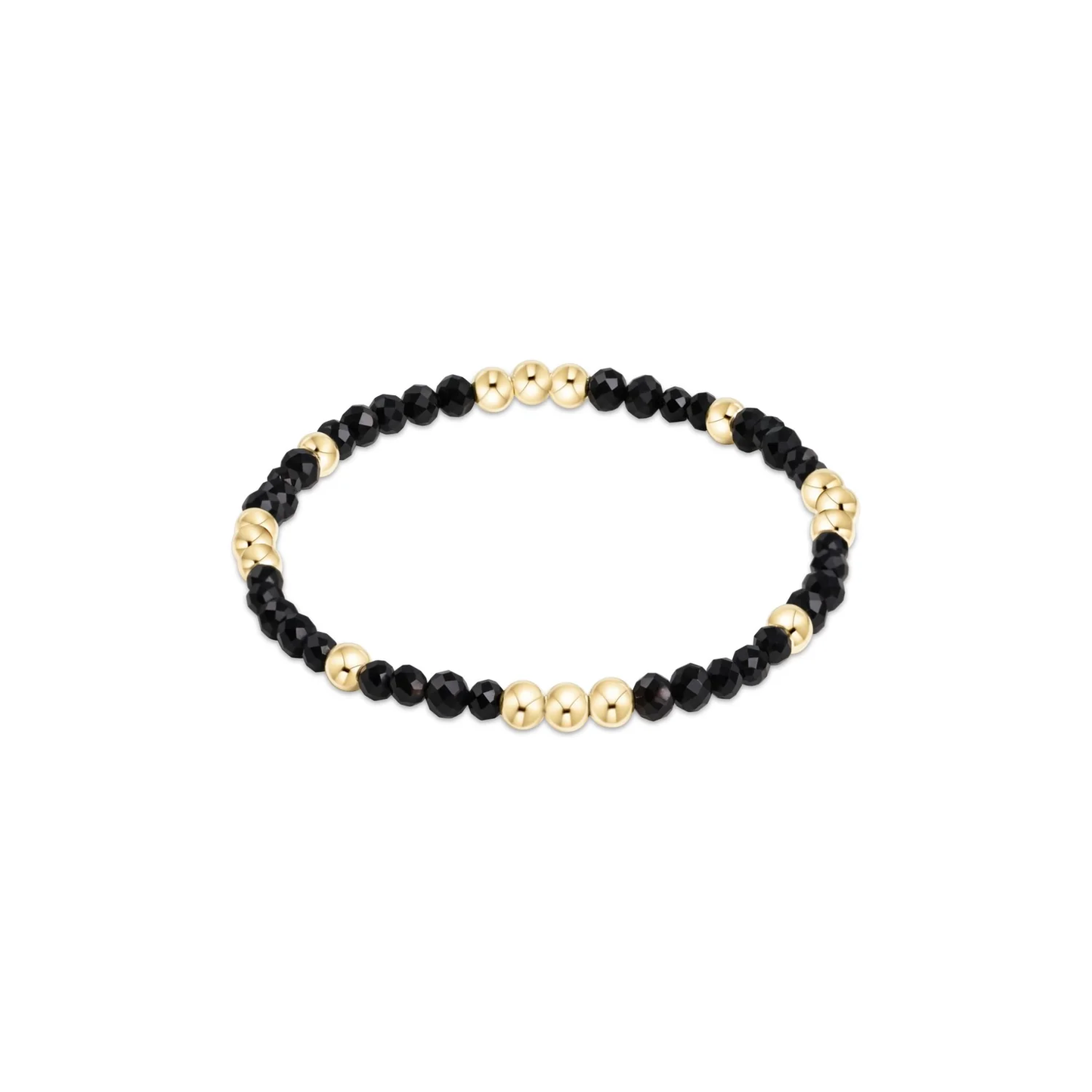 Worthy Pattern 3mm Bead Bracelet Faceted Onyx