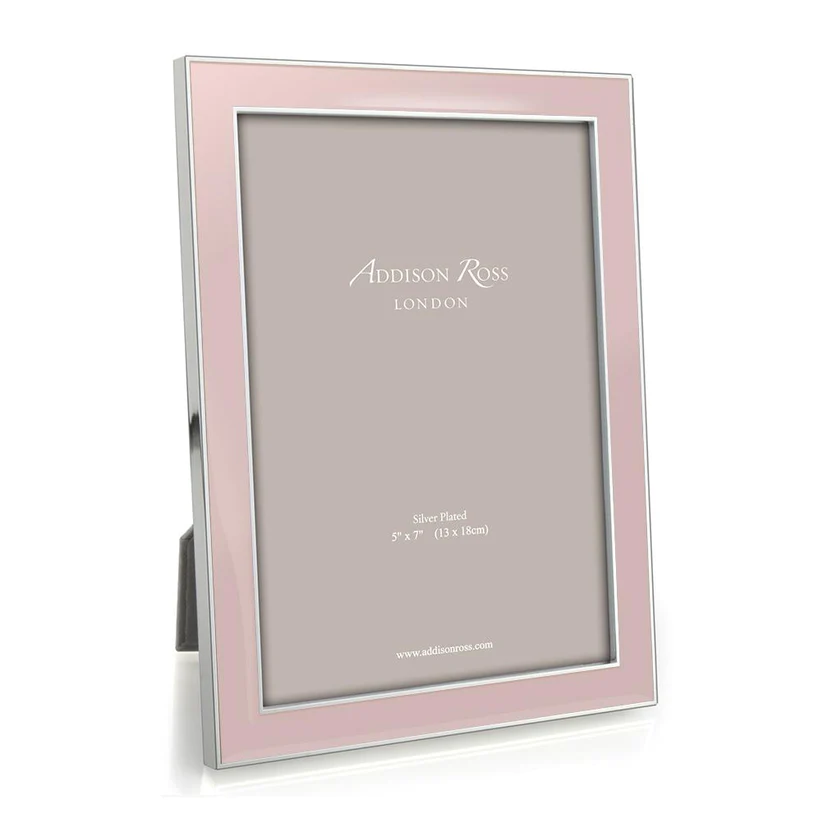 Light Pink Enamel & Silver Trim Frame 4x6