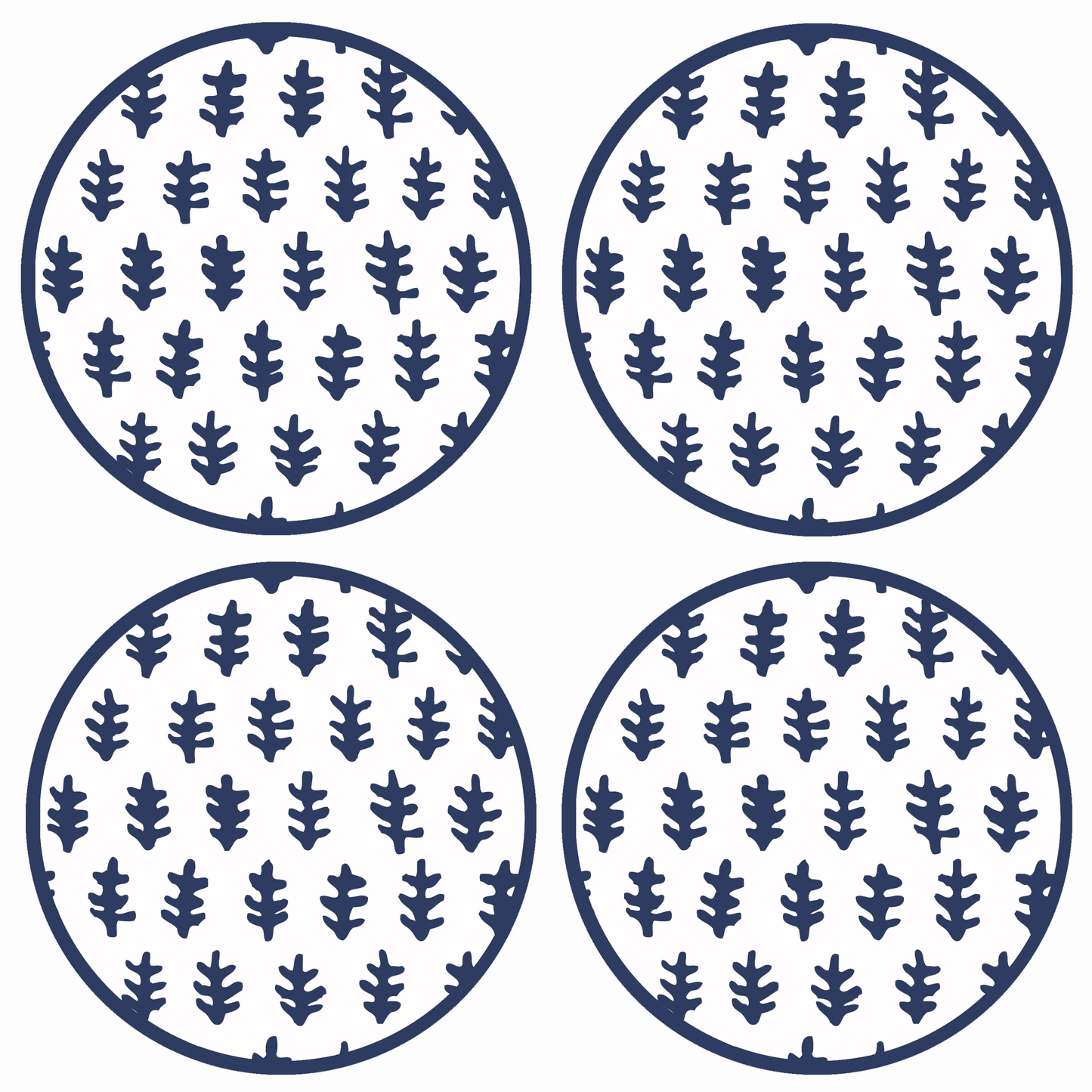 Agra Navy Coasters - Set of 4